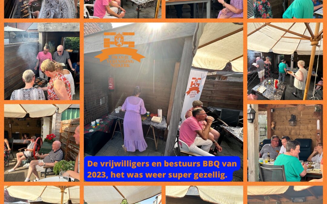 Gezellige bbq met vrijwilligers en bestuursleden.