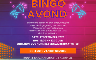 Wij gaan weer bingo’n doe je mee?