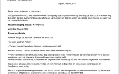 Belangrijke informatie voor bewoners en ondernemers